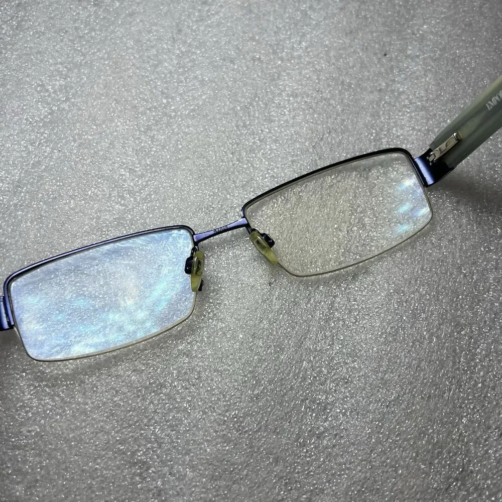 Emporio Armani EA1001 Eyeglass Frames Only Blue Rectangular Half Rim 54-17-135